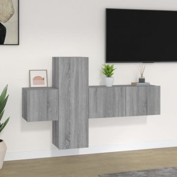 Комплект ТВ шкафове от 3 части Chambers, сив сонома, инженерно дърво