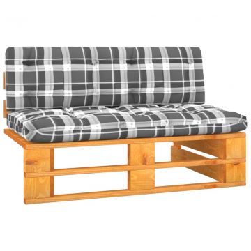 Градински среден диван от палети, бор, меденокафява импрегнация