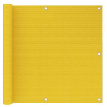 Балконски параван, жълт, 90x500 см, HDPE