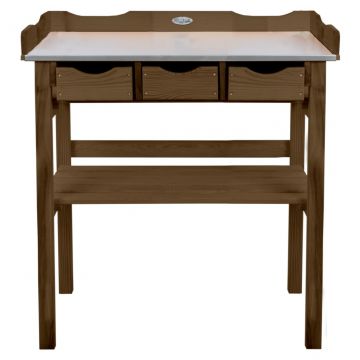 Esschert Design Маса за разсад с чекмеджета, кафява