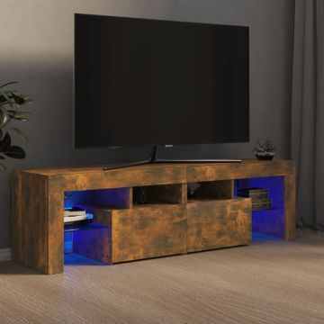 ТВ шкаф с LED осветление Zakir, опушен дъб, 140x36,5x40 см