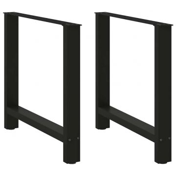 Крака за трапезна маса черни 2 бр. 80x(72-73) cm стомана