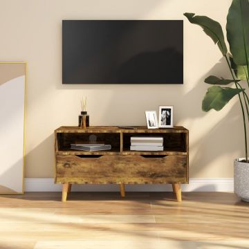 ТВ шкаф, опушен дъб, 90x40x48,5 см, ПДЧ