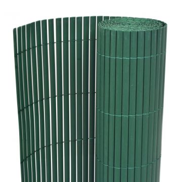Двустранна градинска ограда, PVC, 90x500 см, зелена