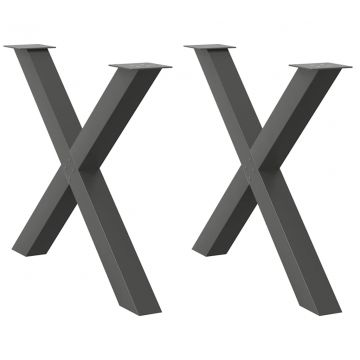 Крака за трапезна маса с X-образна 2 бр 90x(72-73) см стомана