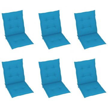 Възглавници за столове 6 бр сини 100x50x3 см Оксфорд плат