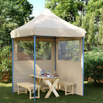 Сгъваема парти шатра pop-up с 2 странични стени бежова