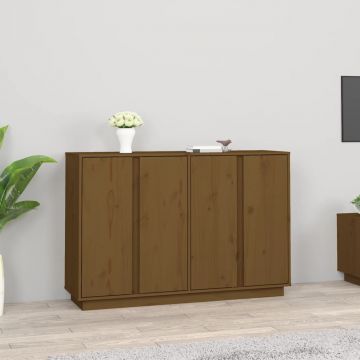 Сайдборд, меденокафяв, 120x35x80 см, бор масив