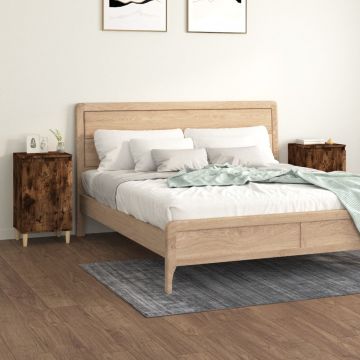 Нощни шкафчета 2 бр опушен дъб 40x35x70 см инженерно дърво