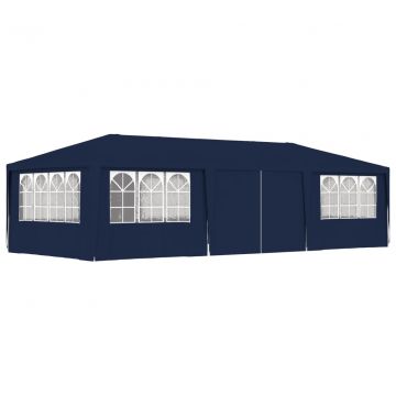 Професионална парти шатра със стени 4x9 м синя 90 г/м²
