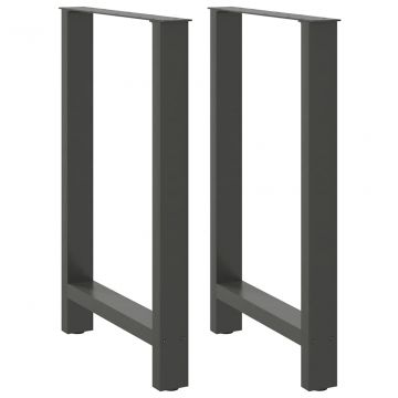 Крака за бар маса Антрацит 2 бр. 60x(90-91) cm Стомана