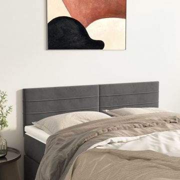 Горни табли за легло Warren, 2 бр, тъмносиви, 72x5x78/88 см, кадифе