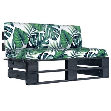 Градински среден диван от палети Johnson, бор, черна импрегнация