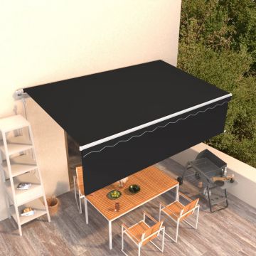 Автоматично прибиращ се сенник с щора Haiden, 5x3 м, антрацит
