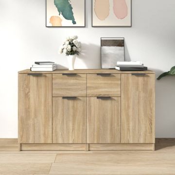 Сайдборди Hickman, 2 бр, дъб сонома, 60x30x70 см, инженерно дърво