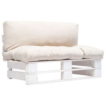 Градински диван от палети с пясъчни възглавници Joyner, борово дърво