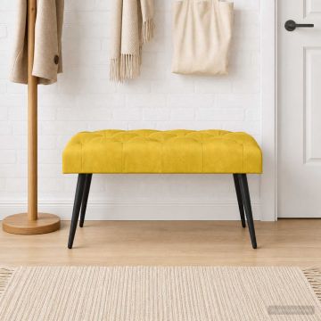 Пейка с копчета Жълто 80 x 40 x 46 см Кадифе