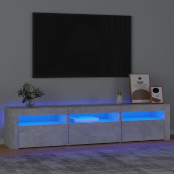 ТВ шкаф с LED осветление Burns, бетонно сив, 180x35x40 см