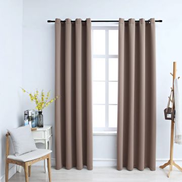 Затъмняващи завеси с метални халки Wainwright, 2 бр, таупе, 140x225 см