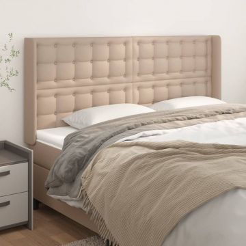 Горна табла с уши Armani, капучино, 203x16x118/128 см, изкуствена кожа