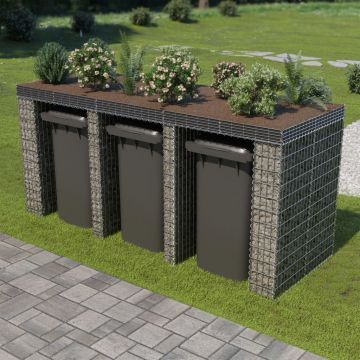 Габионна стена за контейнер поцинкована стомана 190x100x130 см Kay