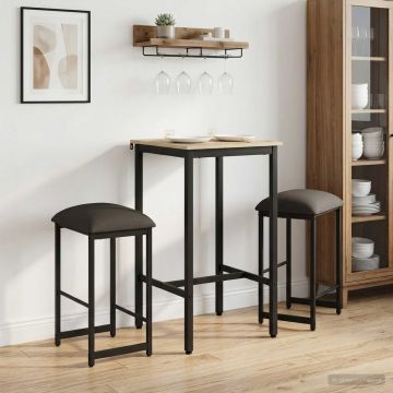 Бар стол 2 бр. Тъмносиво 40 x 32 x 64 см Инженерна дървесина