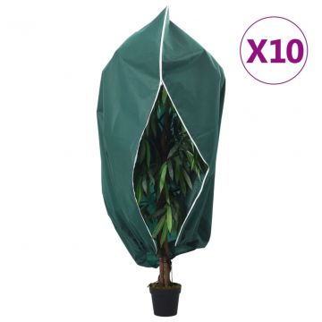 Зимни покривала за растения с цип, 10 бр, 70 г/м², 2,36x2 м