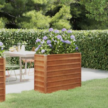 Градинска повдигната леха ръждив 100x40x77 см кортенова стомана