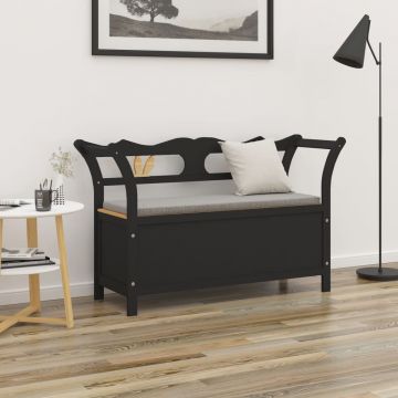 Пейка черна 107x45x75,5 см масивна ела
