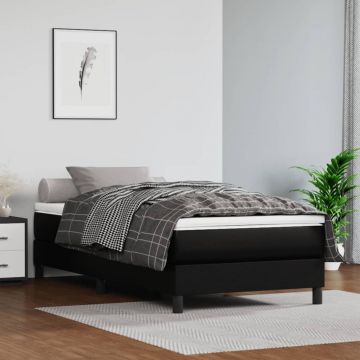 Матрак с покет пружини средна твърдост черен 120x190x20 см изкуствена кожа