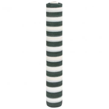 Засенчваща мрежа зелена и бяло 1,5x25 м HDPE 75 г/м²
