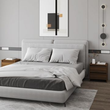 Нощни шкафчета 2 бр кафяв дъб 45x34,5x44,5 см инженерно дърво