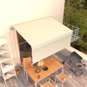 Автоматично прибиращ се сенник с щора Kinney, 3x2,5 м, кремав