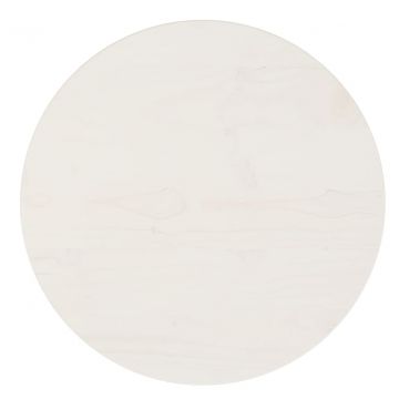 Плот за маса, бял, Ø40x2,5 см, бор масив