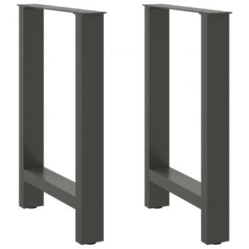 Крака за трапезна маса Антрацит 2 бр. 60x(72-73) cm Стомана