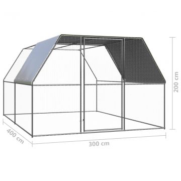 Птичарник на открито Jaxson, 3x4x2 м, поцинкована стомана