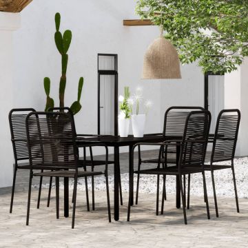 Градински трапезен комплект Afsana, 7 части, черен