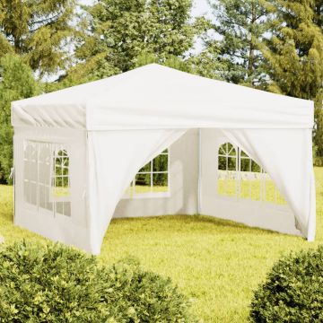 Сгъваема парти палатка със странични стени Fannie, кремава, 3x3 м