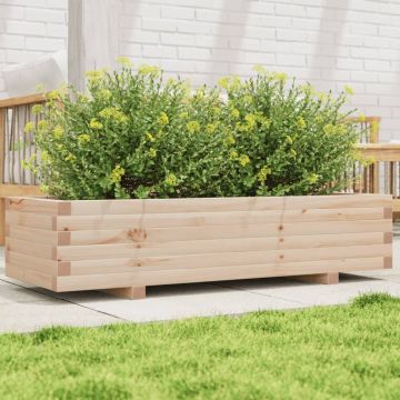 Градинска кашпа 110x40x26,5 см масивна борова дървесина
