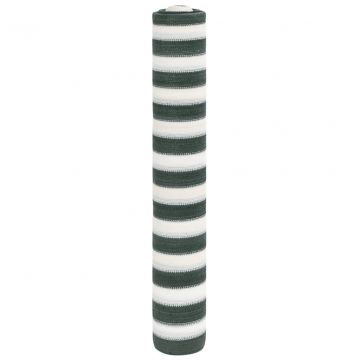 Засенчваща мрежа зелено и бяло 2x25 м HDPE 150 г/м²