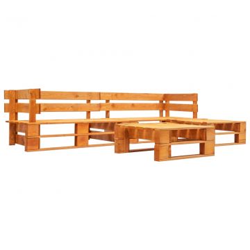 Градински мебели от палети Kayson, 4 части, дърво, меденокафяви
