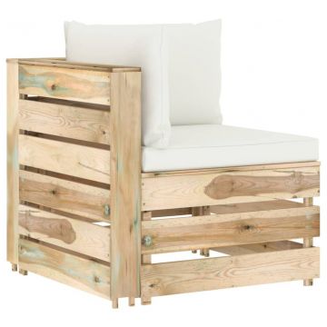 Модулен ъглов диван с възглавници Soto, дърво със зелена импрегнация