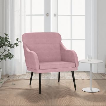 Кресло, розово, 63x76x80 см, кадифе
