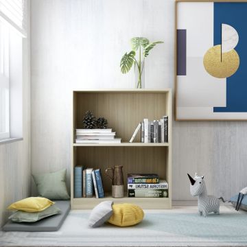 Етажерка за книги, сонома дъб, 60x24x74,5 см, инженерно дърво
