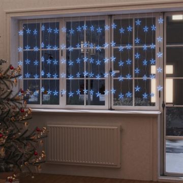 LED завеса от светещи звезди, 500 LED, синя, 8 режима