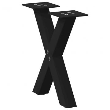 Крака за масичка за кафе с форма на X 2 бр. черни 40x(30-31) cm