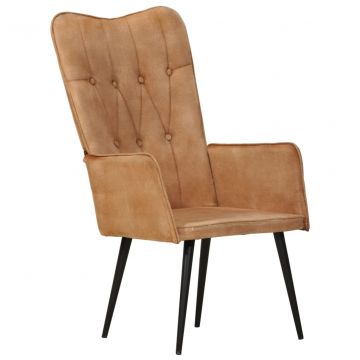 Wingback стол, кафяв, канава