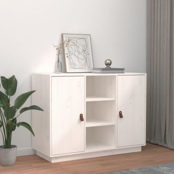 Сайдборд Acosta, бял, 100x40x75 см, бор масив