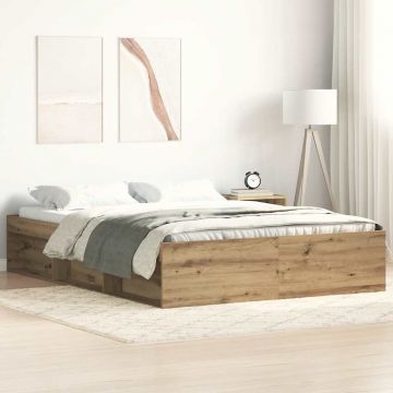 Рамка за легло без матрак дъб артизан 160x200см инженерно дърво