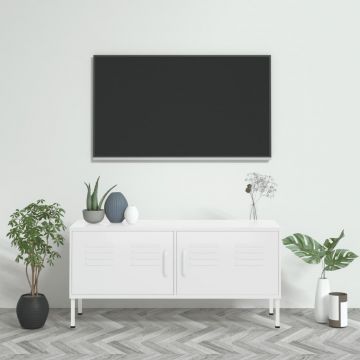 ТВ шкаф Ritter, бял, 105x35x50 см, стомана
